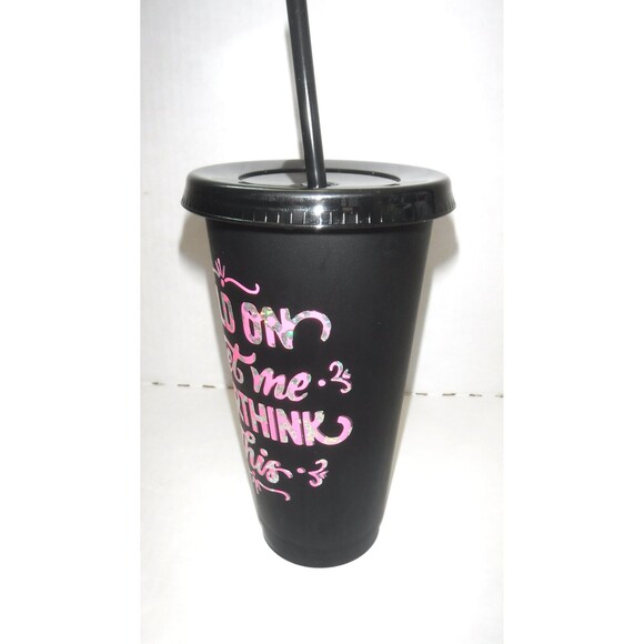 Black Tumblers w/ Colorful Vinyl - Picture 2 of 3
